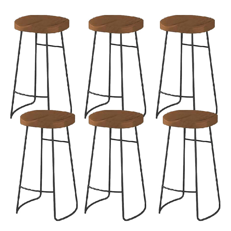 Modern Style Counter Stool Saddle Seat Backless Bar Stool for Indoor