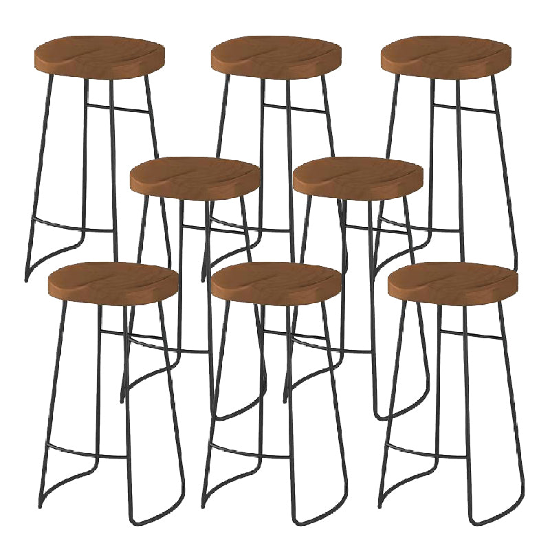 Modern Style Counter Stool Saddle Seat Backless Bar Stool for Indoor