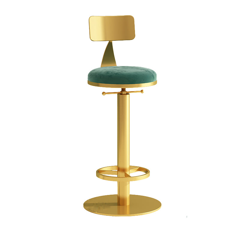 Industrial Backrest Armless Counter Stool Adjustable Bar Stool with Metal Base