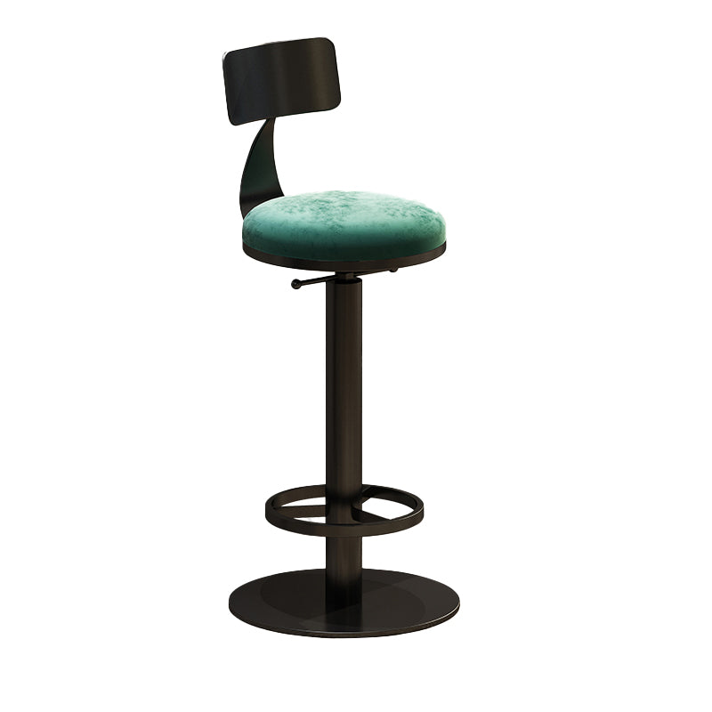 Industrial Backrest Armless Counter Stool Adjustable Bar Stool with Metal Base