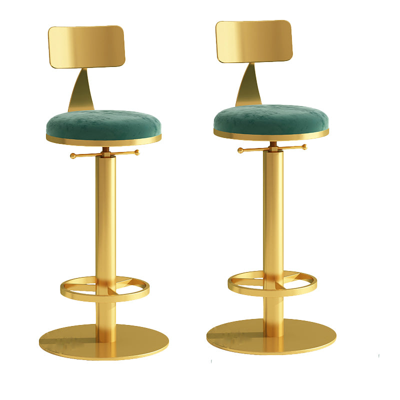 Industrial Backrest Armless Counter Stool Adjustable Bar Stool with Metal Base