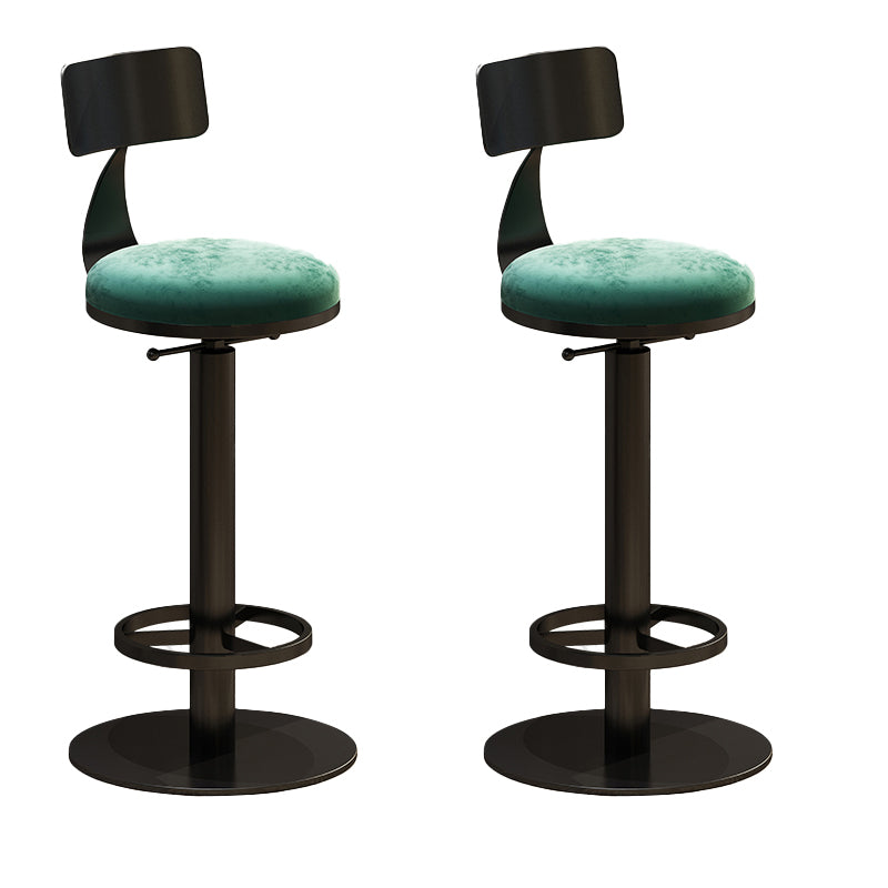 Industrial Backrest Armless Counter Stool Adjustable Bar Stool with Metal Base