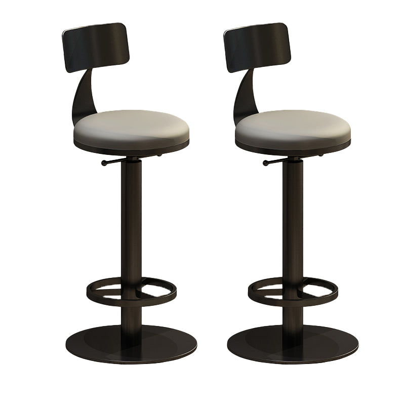 Industrial Backrest Armless Counter Stool Adjustable Bar Stool with Metal Base