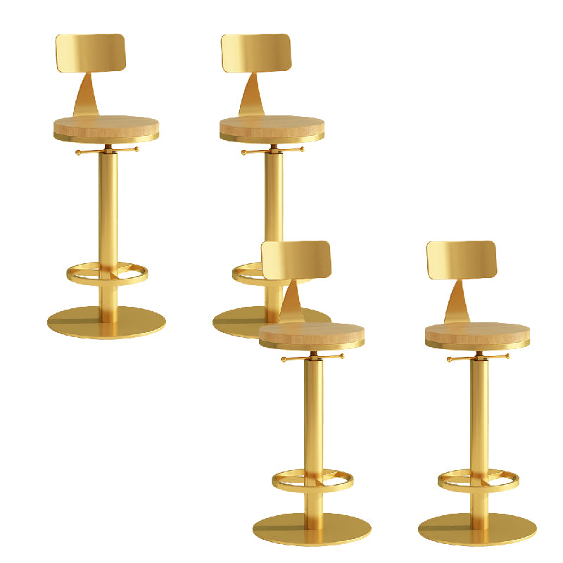 Industrial Backrest Armless Counter Stool Adjustable Bar Stool with Metal Base