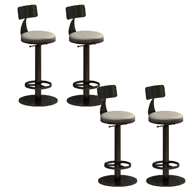 Industrial Backrest Armless Counter Stool Adjustable Bar Stool with Metal Base
