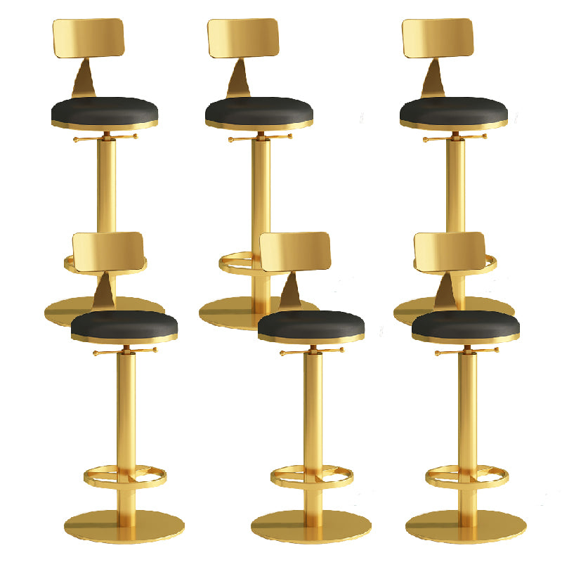 Industrial Backrest Armless Counter Stool Adjustable Bar Stool with Metal Base