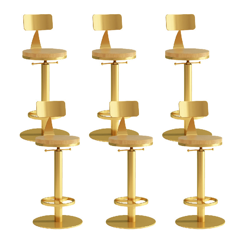 Industrial Backrest Armless Counter Stool Adjustable Bar Stool with Metal Base