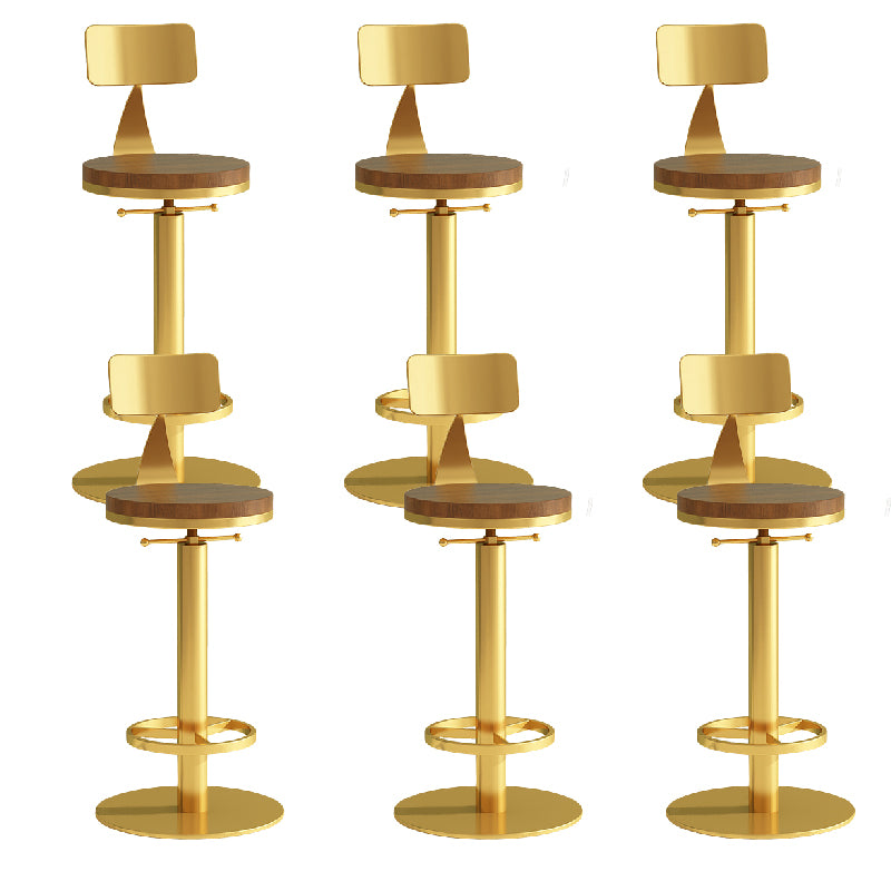 Industrial Backrest Armless Counter Stool Adjustable Bar Stool with Metal Base