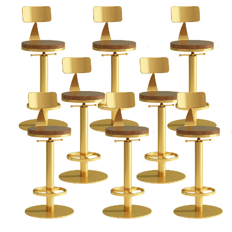 Industrial Backrest Armless Counter Stool Adjustable Bar Stool with Metal Base