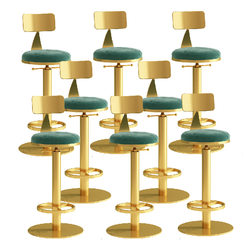 Industrial Backrest Armless Counter Stool Adjustable Bar Stool with Metal Base