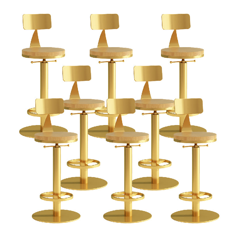 Industrial Backrest Armless Counter Stool Adjustable Bar Stool with Metal Base