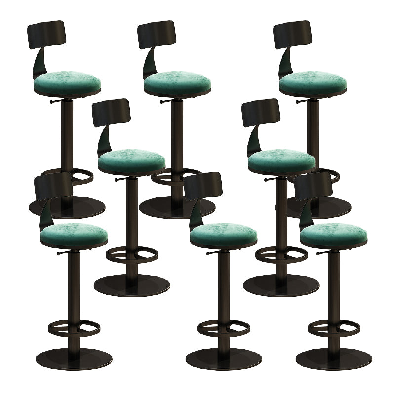 Industrial Backrest Armless Counter Stool Adjustable Bar Stool with Metal Base