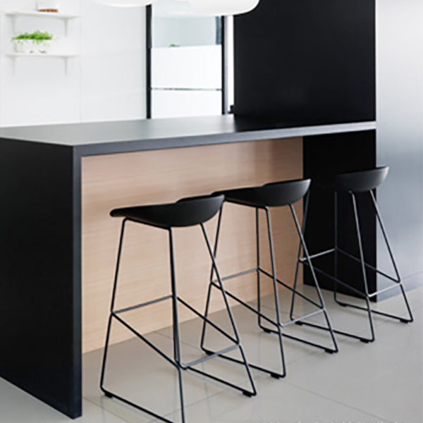 Contemporary Steel Base Bar Stool Armless Counter Stool for Living Room