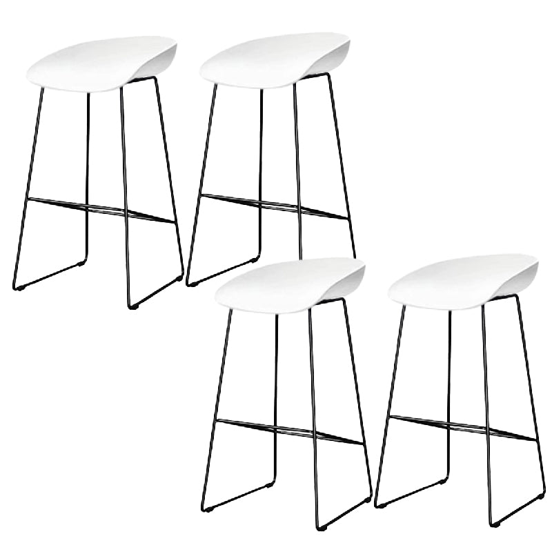 Contemporary Steel Base Bar Stool Armless Counter Stool for Living Room
