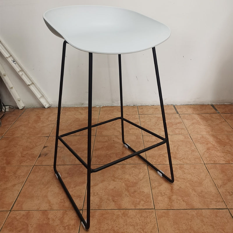 Contemporary Steel Base Bar Stool Armless Counter Stool for Living Room