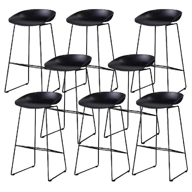 Contemporary Steel Base Bar Stool Armless Counter Stool for Living Room