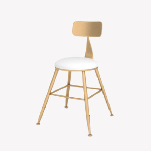 Glam Style Counter Stool Upholstered Living Room Bar Stool with Metal Legs