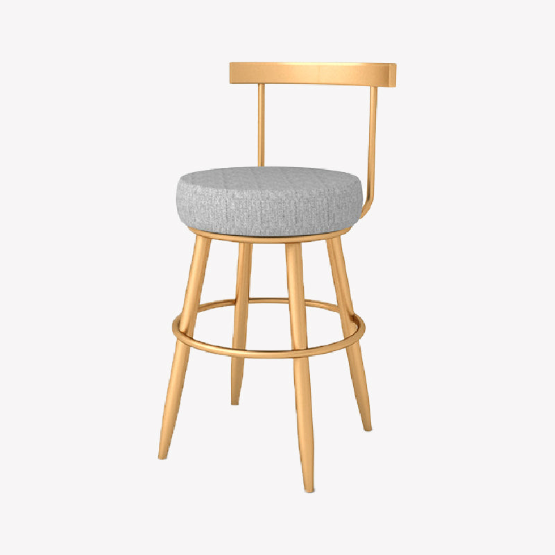 Glam Style Counter Stool Upholstered Living Room Bar Stool with Metal Legs