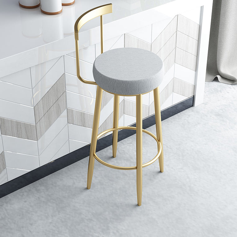 Glam Style Counter Stool Upholstered Living Room Bar Stool with Metal Legs