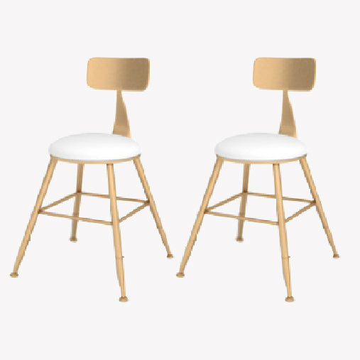 Glam Style Counter Stool Upholstered Living Room Bar Stool with Metal Legs