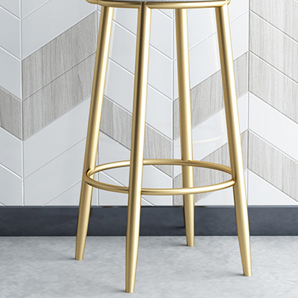 Glam Style Counter Stool Upholstered Living Room Bar Stool with Metal Legs