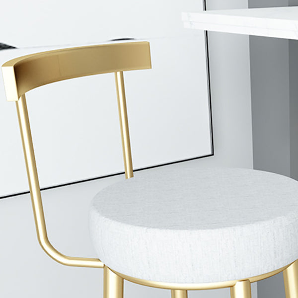 Glam Style Counter Stool Upholstered Living Room Bar Stool with Metal Legs