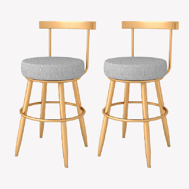 Glam Style Counter Stool Upholstered Living Room Bar Stool with Metal Legs