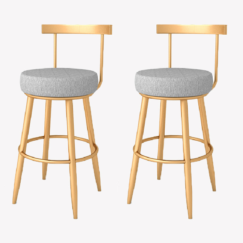 Glam Style Counter Stool Upholstered Living Room Bar Stool with Metal Legs