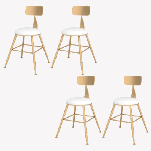 Glam Style Counter Stool Upholstered Living Room Bar Stool with Metal Legs