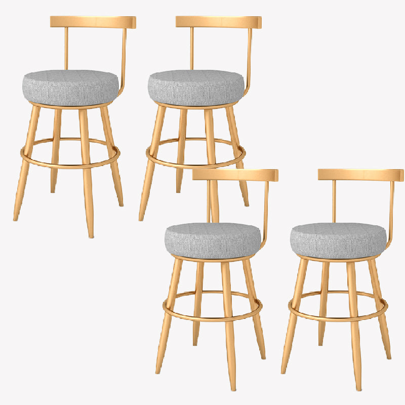 Glam Style Counter Stool Upholstered Living Room Bar Stool with Metal Legs
