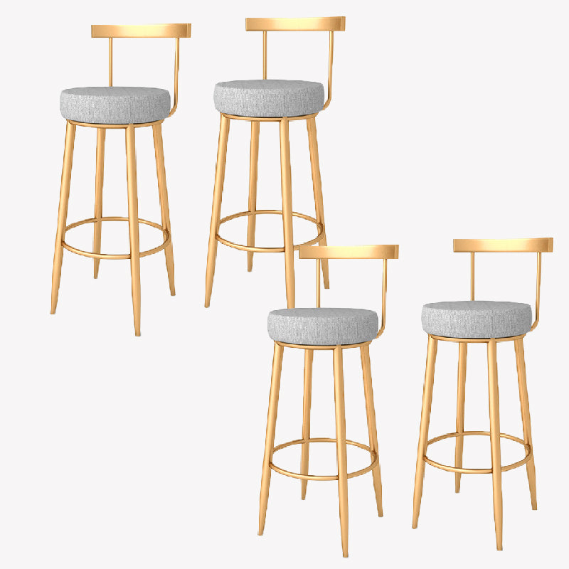 Glam Style Counter Stool Upholstered Living Room Bar Stool with Metal Legs