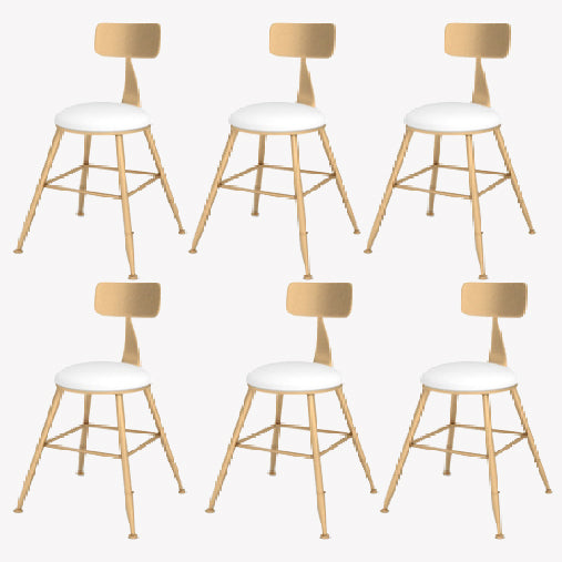 Glam Style Counter Stool Upholstered Living Room Bar Stool with Metal Legs