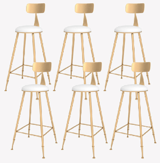 Glam Style Counter Stool Upholstered Living Room Bar Stool with Metal Legs