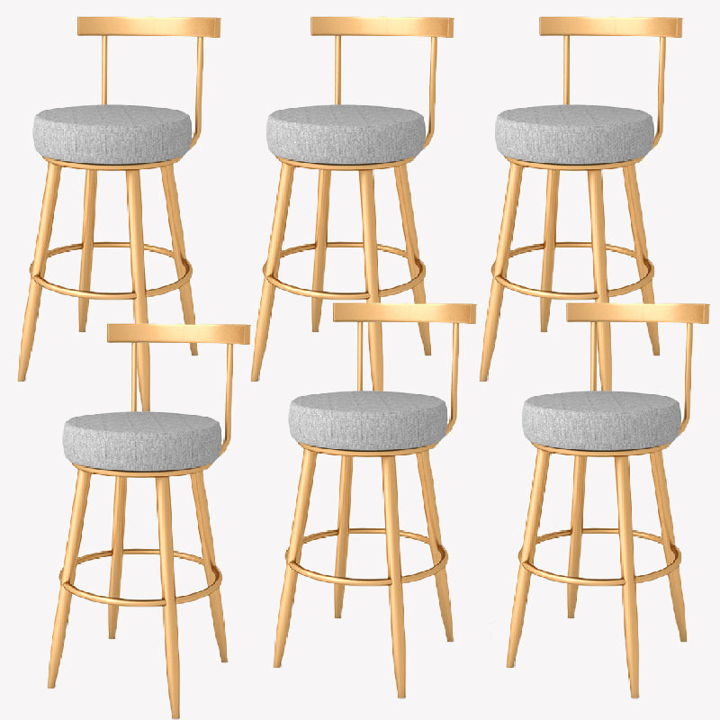 Glam Style Counter Stool Upholstered Living Room Bar Stool with Metal Legs