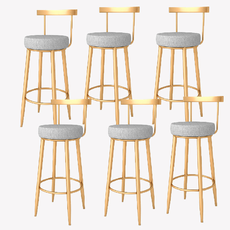 Glam Style Counter Stool Upholstered Living Room Bar Stool with Metal Legs