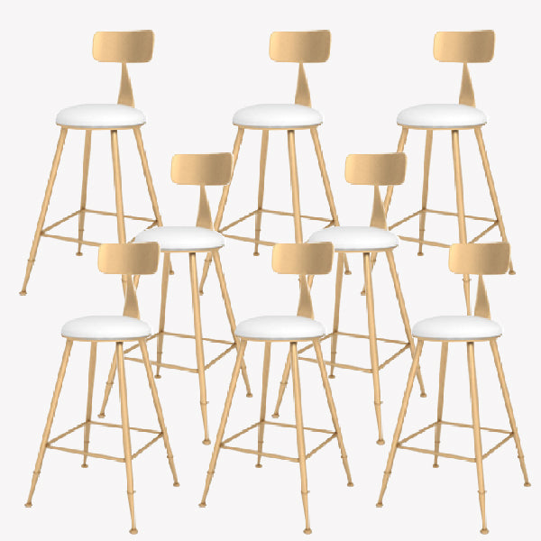 Glam Style Counter Stool Upholstered Living Room Bar Stool with Metal Legs