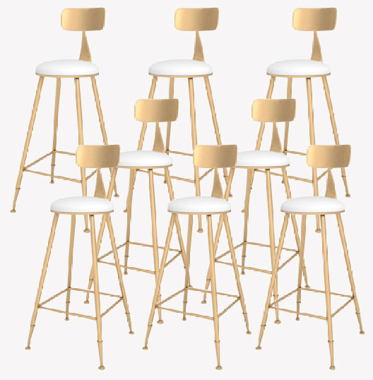 Glam Style Counter Stool Upholstered Living Room Bar Stool with Metal Legs