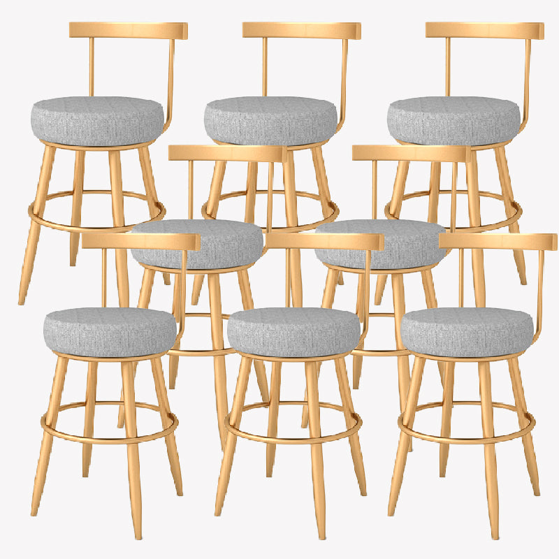 Glam Style Counter Stool Upholstered Living Room Bar Stool with Metal Legs