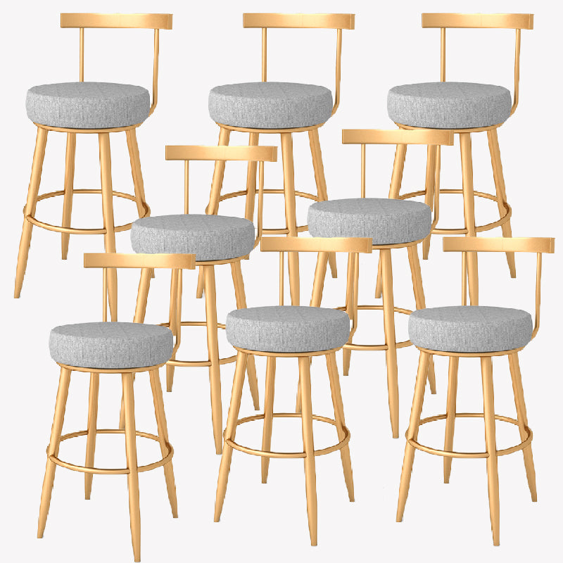 Glam Style Counter Stool Upholstered Living Room Bar Stool with Metal Legs