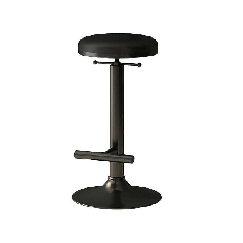 Industrial Armless Counter Stool Adjustable Bar Stool with Metal Base