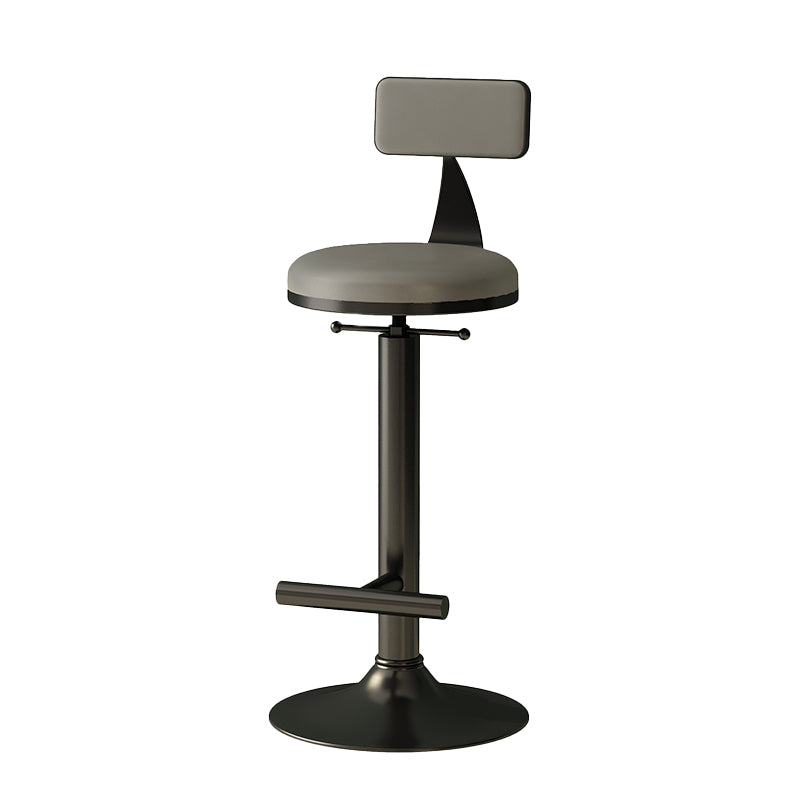 Industrial Armless Counter Stool Adjustable Bar Stool with Metal Base