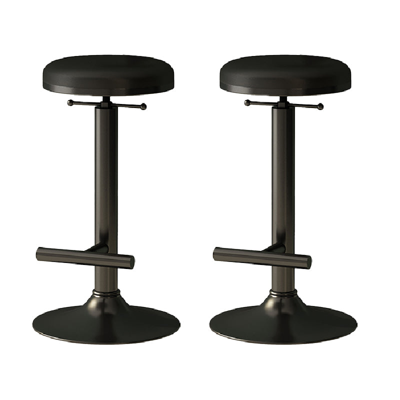 Industrial Armless Counter Stool Adjustable Bar Stool with Metal Base