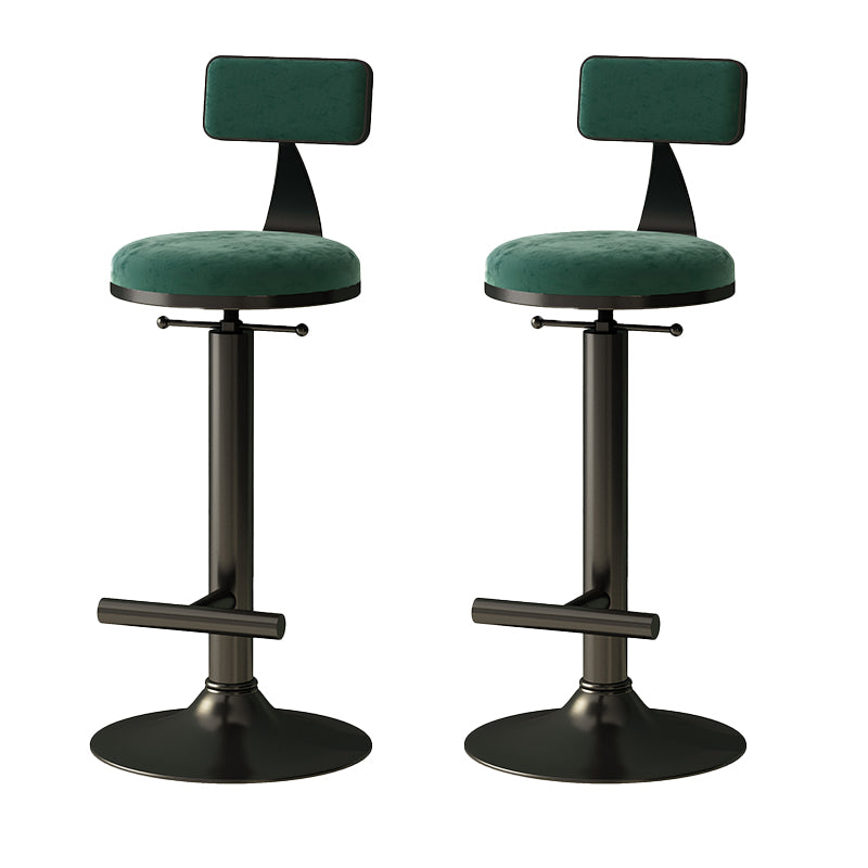 Industrial Armless Counter Stool Adjustable Bar Stool with Metal Base