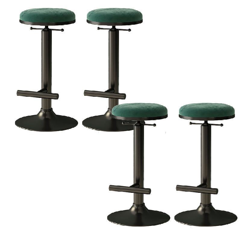 Industrial Armless Counter Stool Adjustable Bar Stool with Metal Base