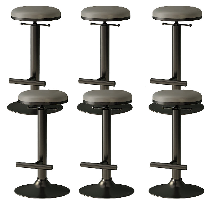 Industrial Armless Counter Stool Adjustable Bar Stool with Metal Base