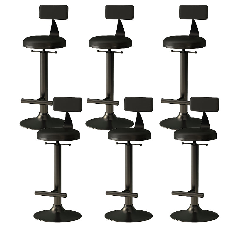 Industrial Armless Counter Stool Adjustable Bar Stool with Metal Base