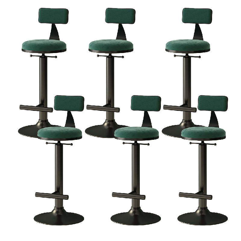Industrial Armless Counter Stool Adjustable Bar Stool with Metal Base