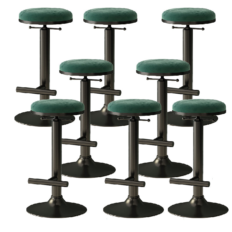 Industrial Armless Counter Stool Adjustable Bar Stool with Metal Base