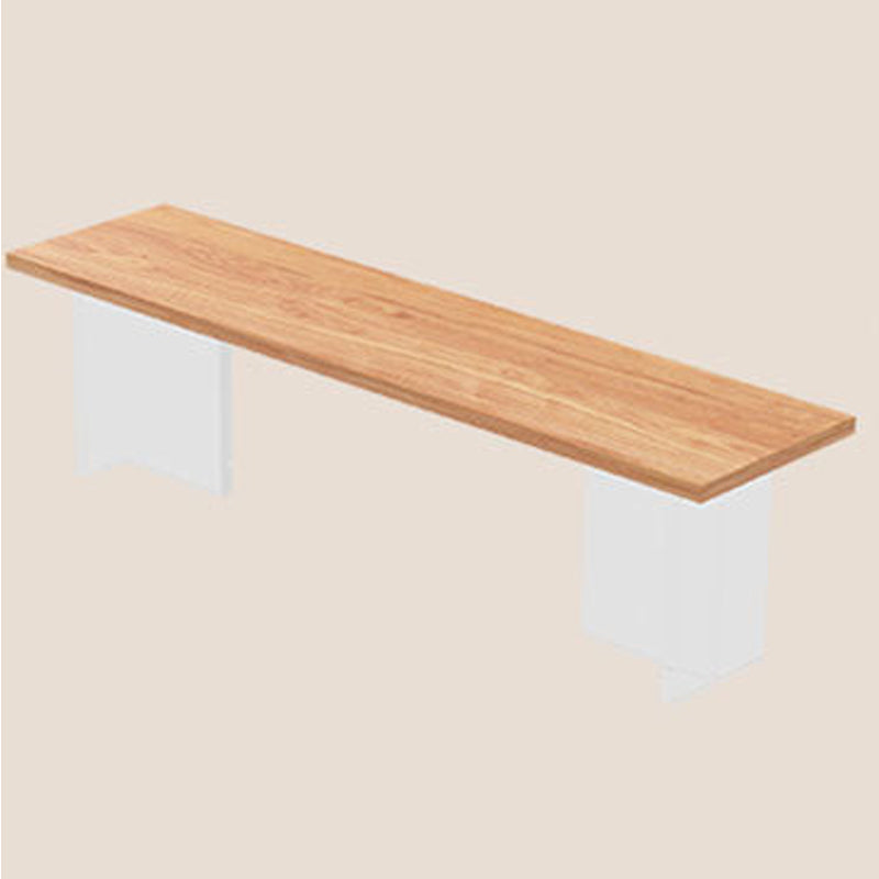 Rectangle Double Pedestal Dining Table Medieval Modern Style Wood Table for Living Room