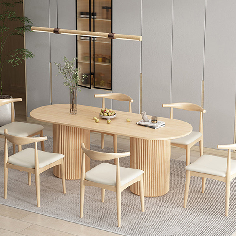 Contemporary Solid Wood Dining Table Oval Dining Table for Home Use